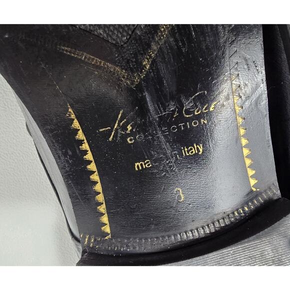 KENNETH COLE Collection Leather Oxfords Dress Shoes Sz 8 Men's Black Italy Made - Picture 11 of 11